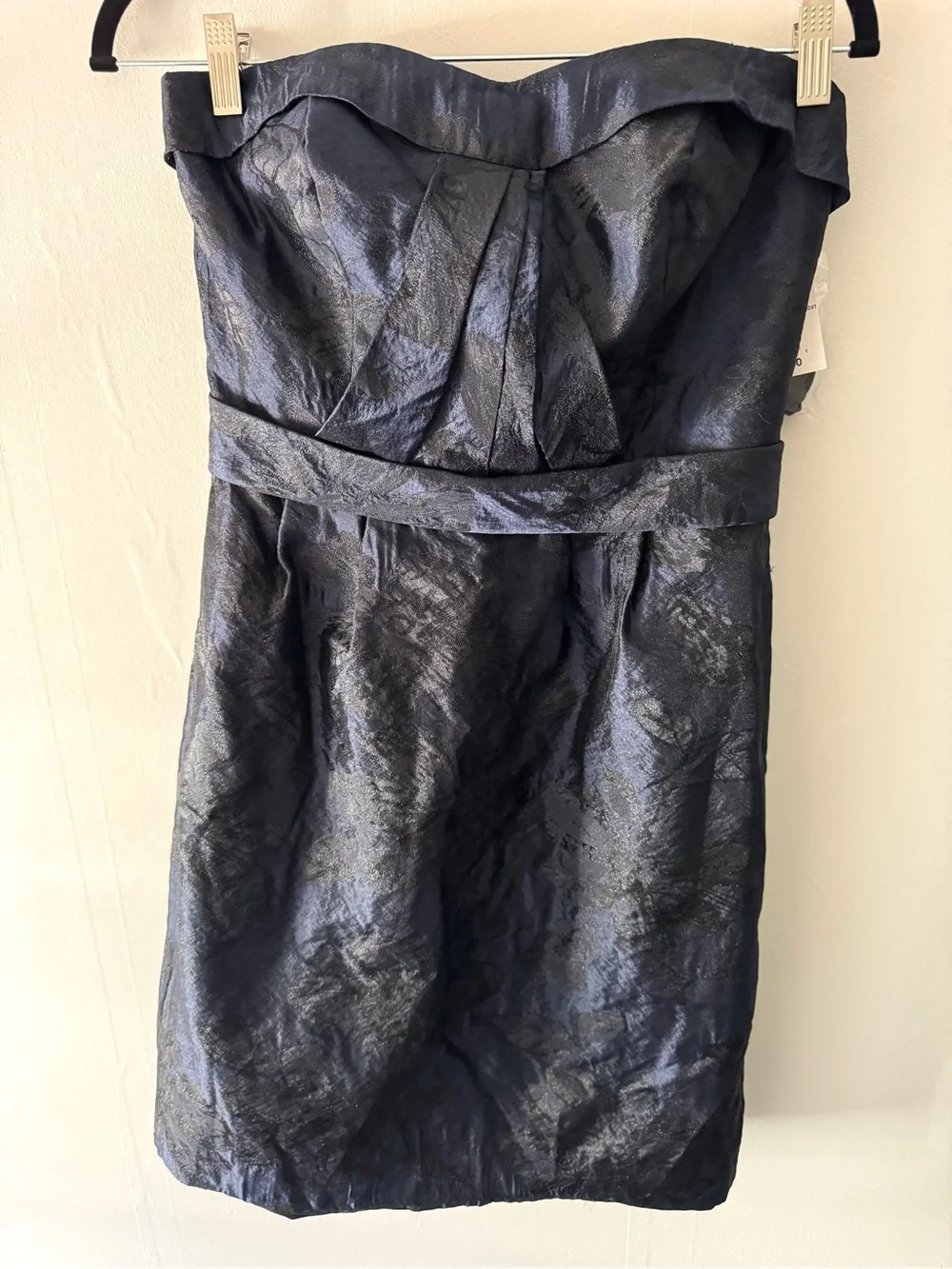 White by Vera Wang | Dresses | White By Vera Wang Strapless Shimmer Cocktail Dress In Midnight Blue